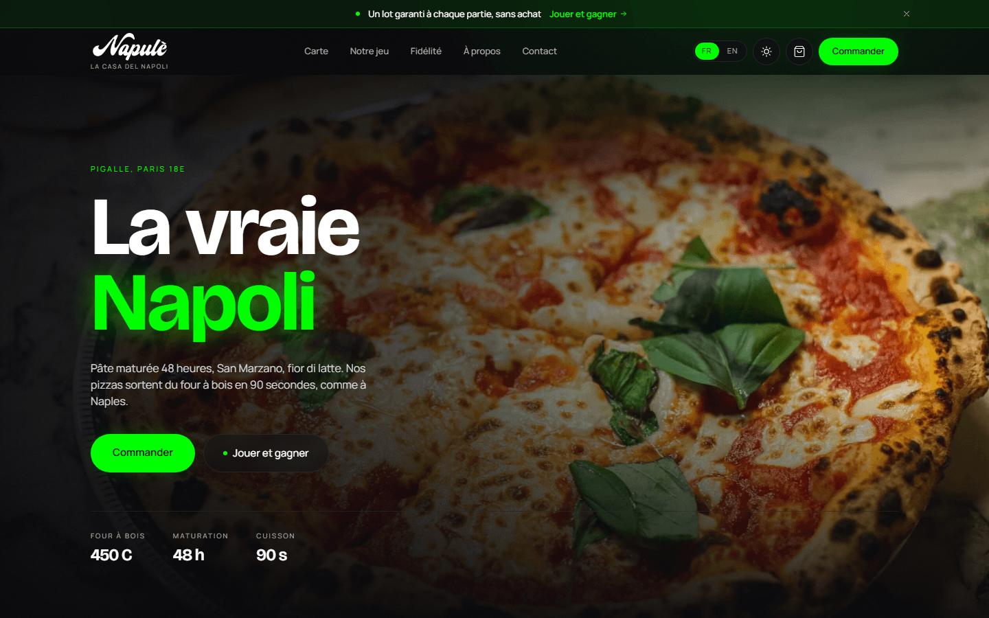 L'art Napulè restaurant ordering website